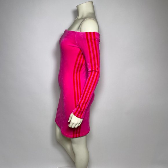 ADIDAS x IVY PARK Pink Velour Dress 'Heart Drop' - Picture 6 of 10